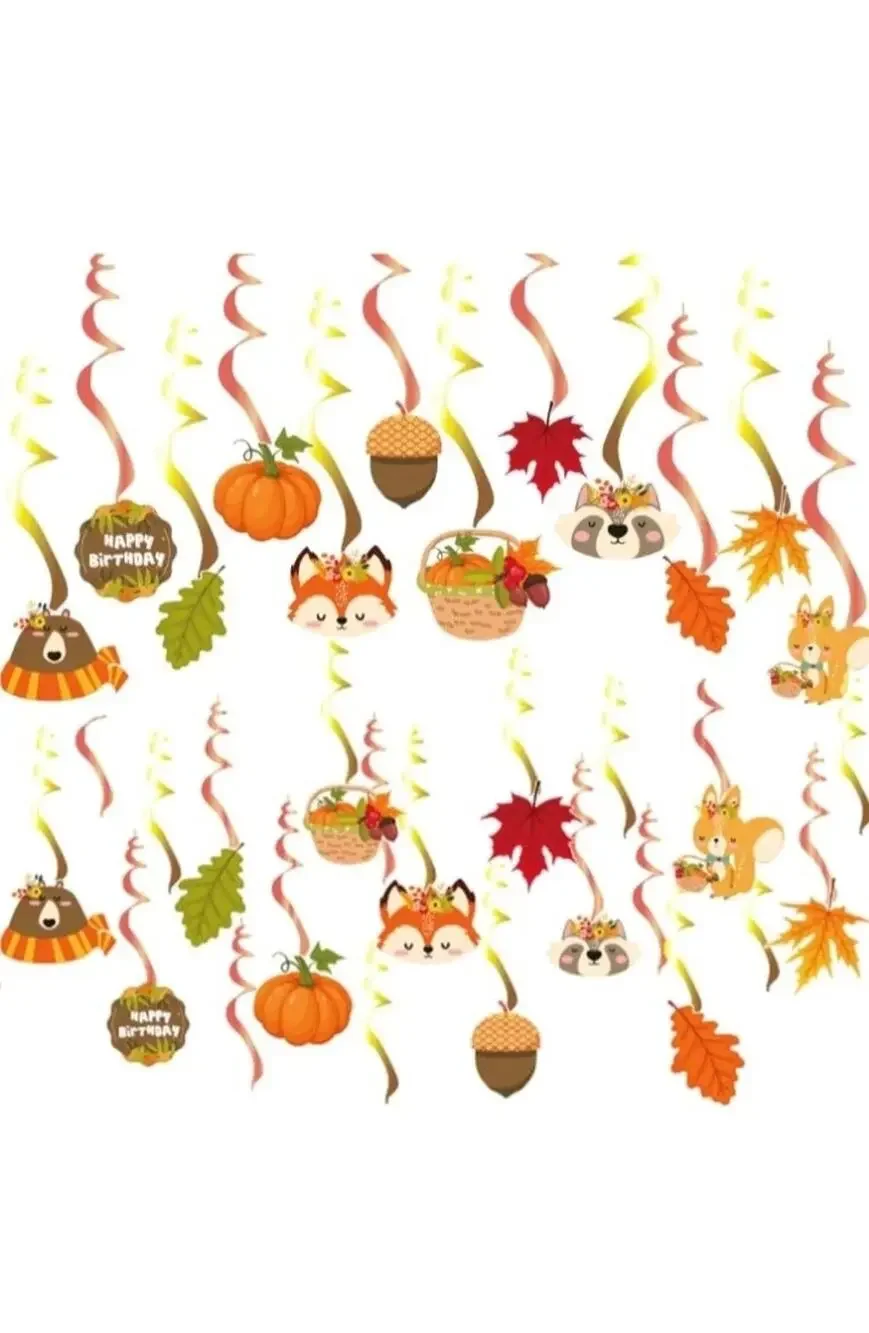 Fall Hanging Swirls Thanksgiving & Halloween Party Ceiling Decorations Set